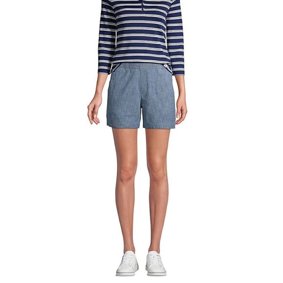 LandsEnd Women's Mid Rise Elastic Waist Pull On 7" Chino Shorts size 2 brand new - Picture 4 of 16
